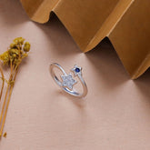 Sterling Silver Double Star Ring With Adjustable Size